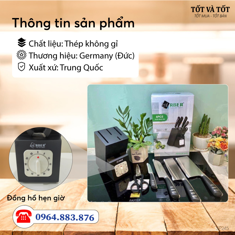 Bộ dao 5 món Arber AB 14-5 thương hiệu Đức