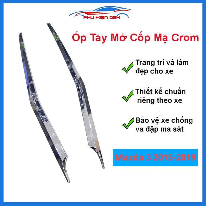 Ốp tay mở cốp Mazda 3 2015-2016-2017-2018-2019 mạ Crom chống xước làm đẹp xe
