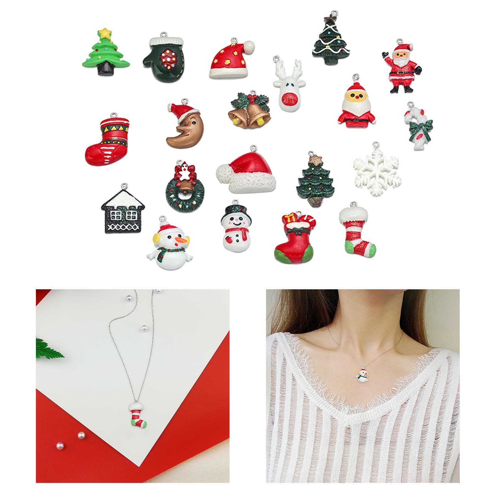 Set of 20 Alloy Charms Mini Christmas Pendants for Girls Women DIY Necklace Earring Jewelry Making Accessories