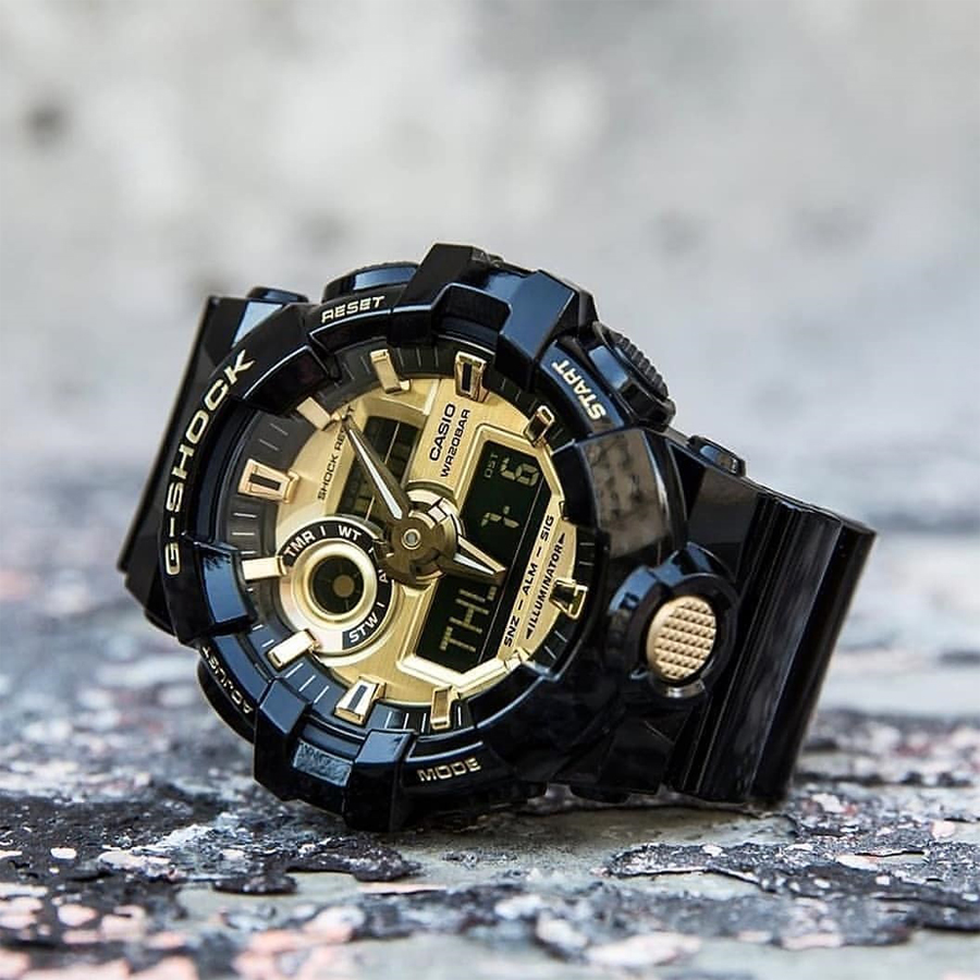 Đồng hồ nam dây nhựa Casio G-Shock chính hãng GA-710GB-1ADR (53mm)