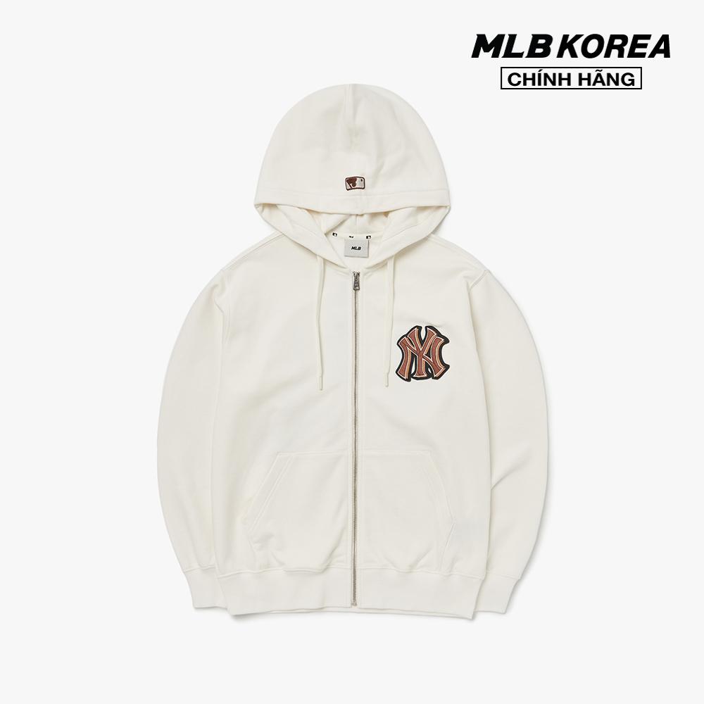 MLB - Áo hoodie tay dài phối mũ Basic Mego Logo Hood Zip Up 3ATRB0224