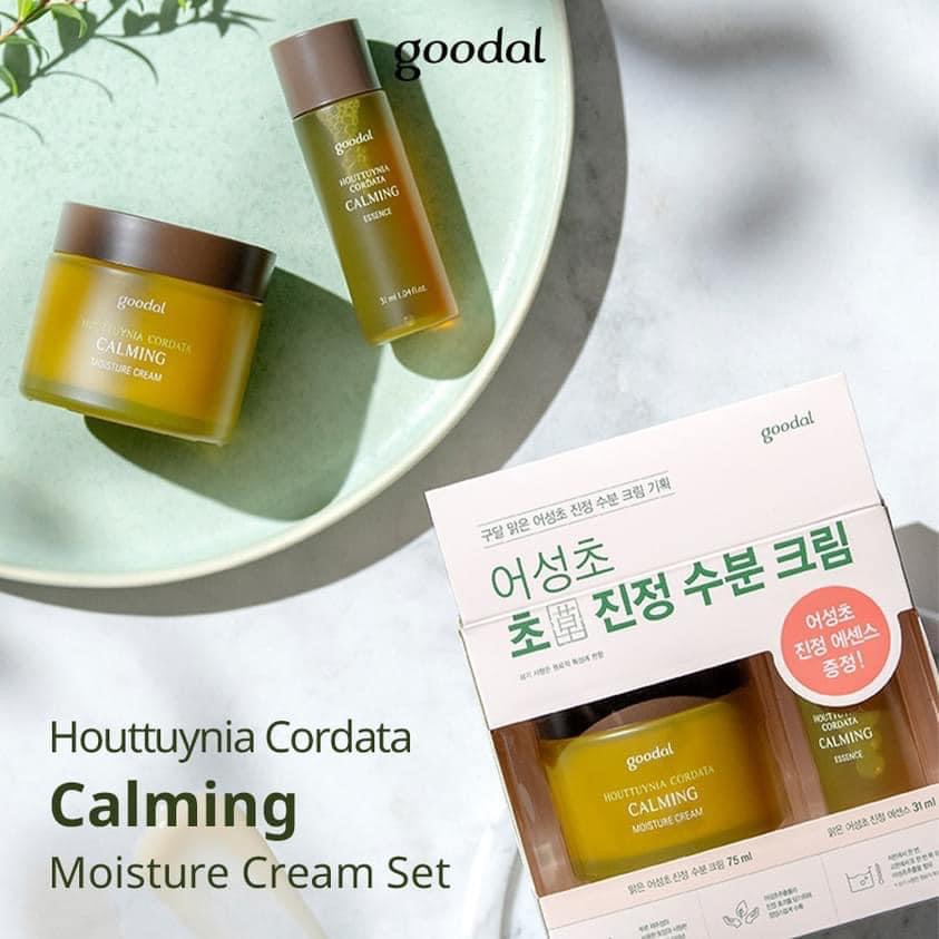 Kem dưỡng ẩm phục hồi làm dịu da GOODAL HOUTTUYNIA CORDATA CALMING  MOISTURE CREAM 75 ml