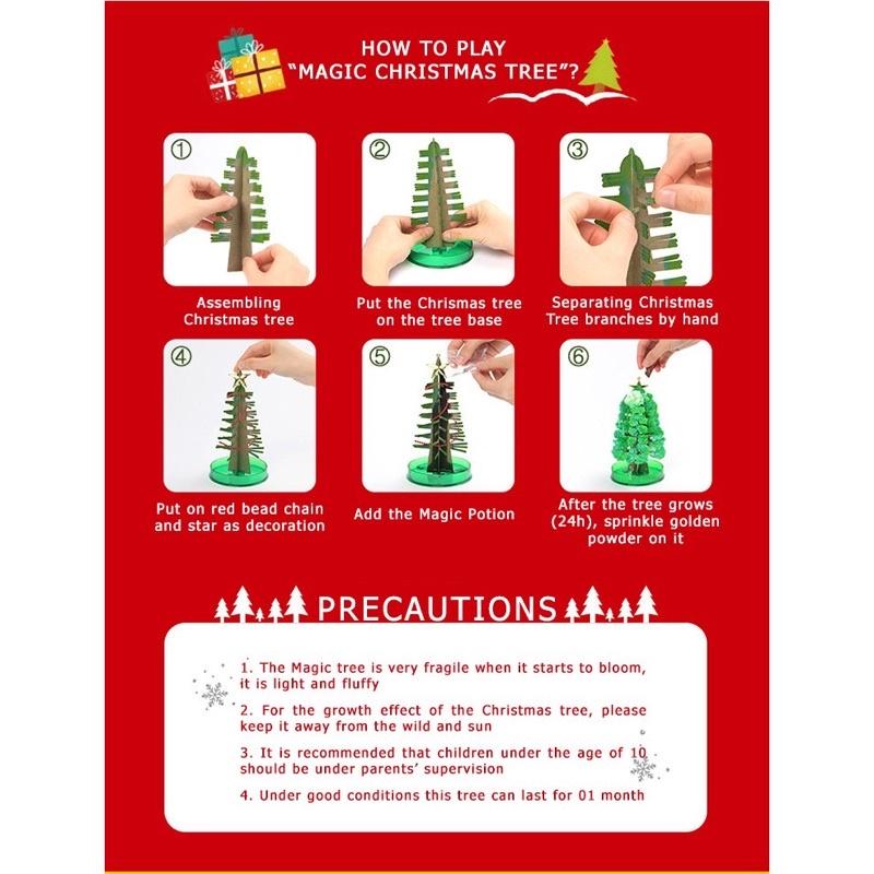 Đồ Chơi STEM Cây Thông Noel Tự Nở Thần Kì Magic Christmas Tree, Đồ Chơi Thông Minh