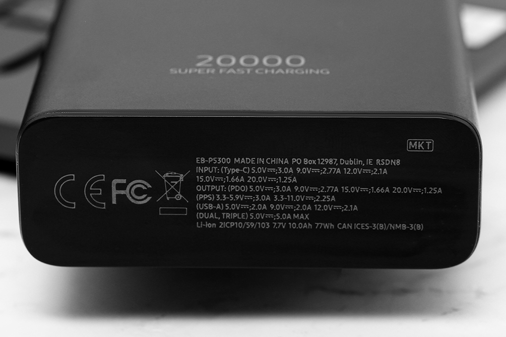 Sạc Dự Phòng Samsung 20.000mAh 25W (EB-P5300) (kèm cáp Type-C 0.3m) - Hàng Chính Hãng