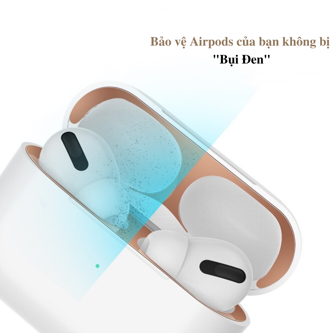 Miếng Dán Chống Bụi Kim Loại Kai Dành Cho Airpods Pro 2 / Airpods Pro / Airpods 3 - Hàng Nhập Khẩu