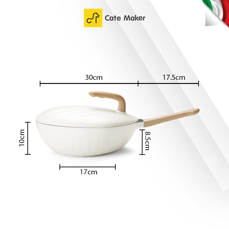 Chảo chống dính Cate Maker VENUS SERIES GYL-WNS30CB, size 30cm, thiết kế thông mình, dùng cho mọi loại bếp