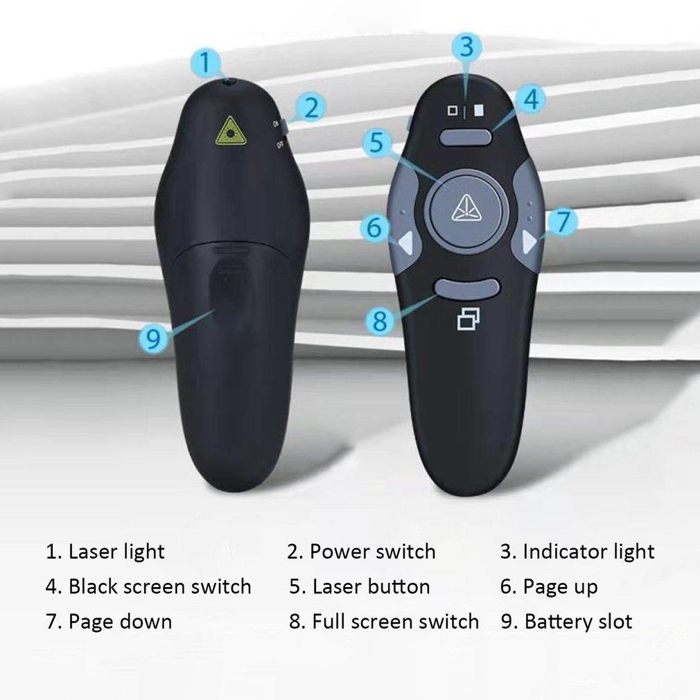 Trình bày không dây USB trình bày PowerPoint Clicker Trình bày từ xa Bút điều khiển từ xa PPT với chuột điều khiển từ xa ánh sáng màu đỏ