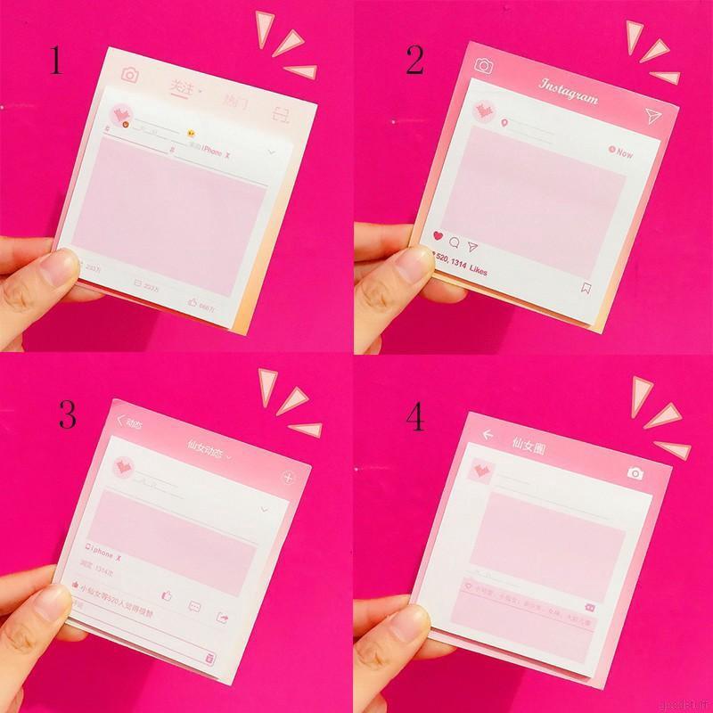 Hình dán ghi chú mini tông màu hồng nữ tính