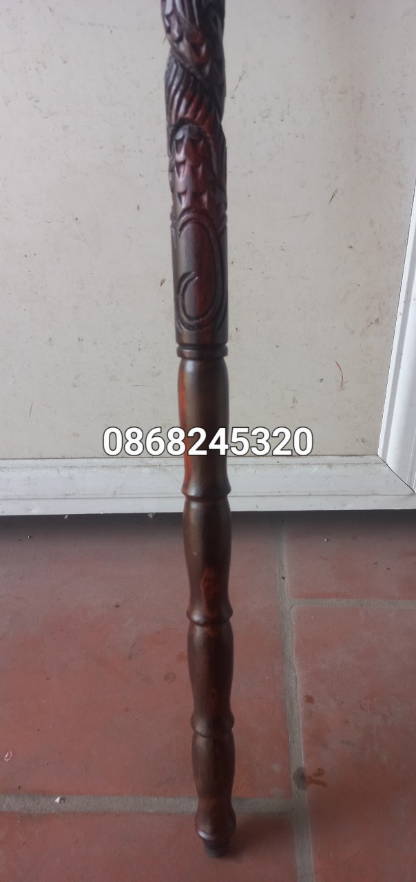 Gậy batong hỗ trợ cho người già đi lại bằng gỗ trắc đỏ đen cực đẹp kt 90×13×4cm