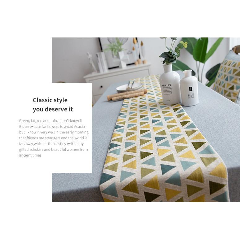 Khăn trải bàn ăn đẹp mắt vải Canvas TRIANGLE GEOMETRIC 1m8 - AsiaMart