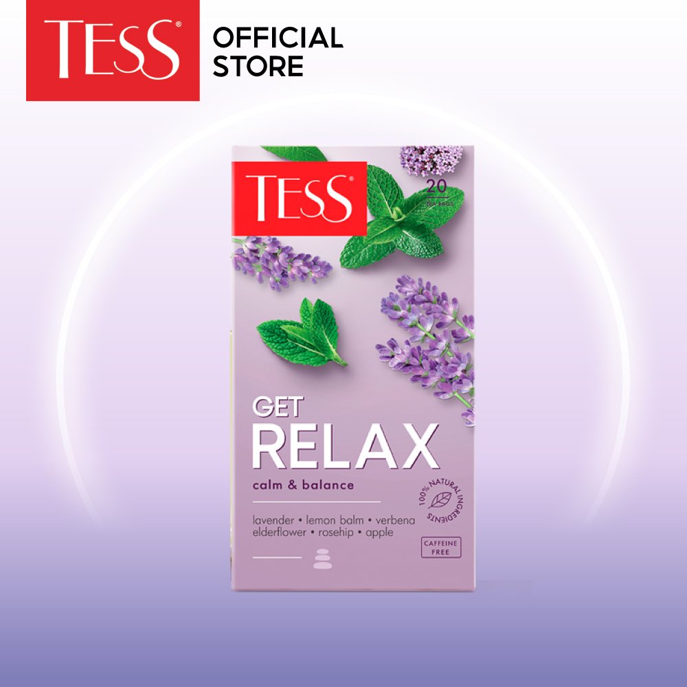 Trà thảo mộc Tess Get Relax an thần, giảm căng thẳng và ngủ ngon giấc (20 túi lọc/hộp)