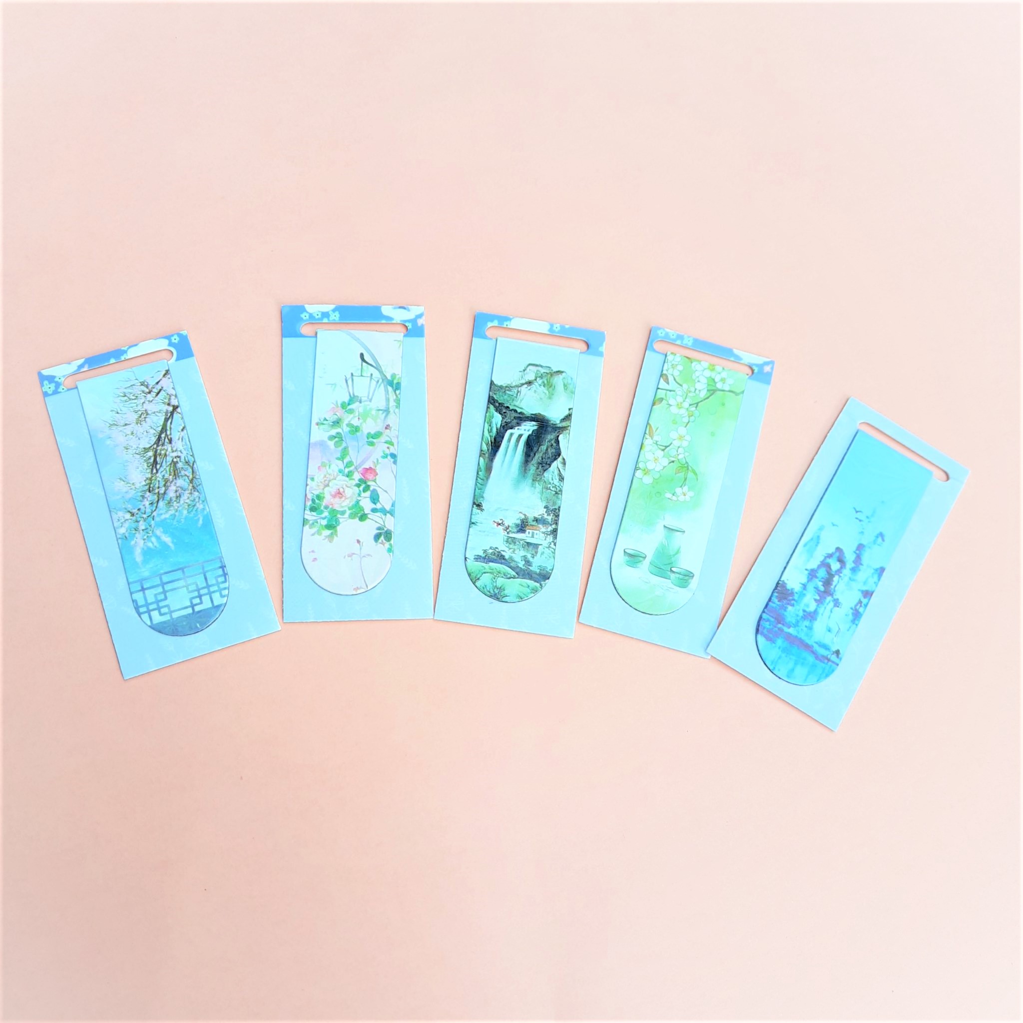 Combo 5Bookmark Nam Châm Đánh Dấu Sách - Phong Cảnh Cổ Trang Mẫu Ngẫu Nhiên
