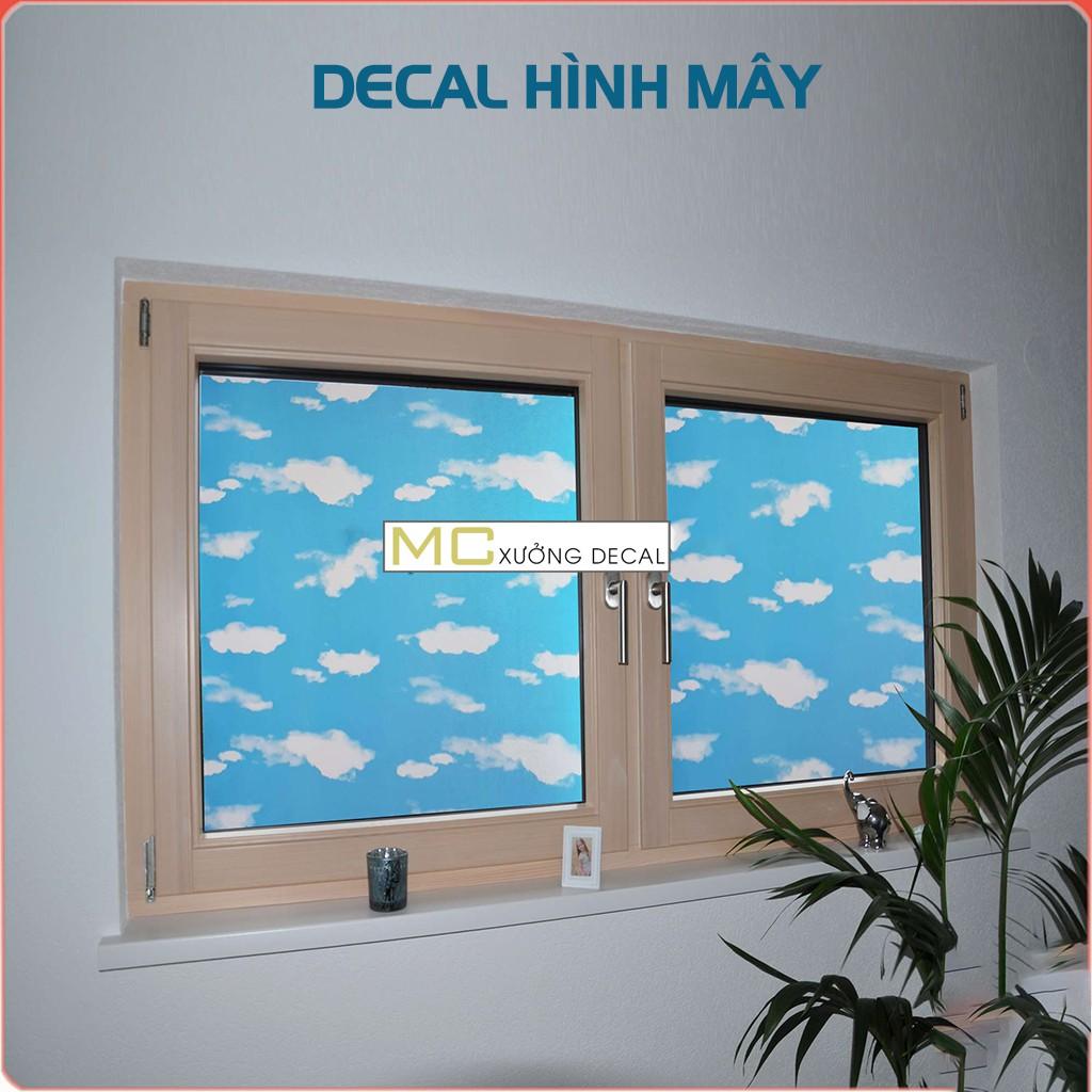 Giấy decal dán kính T025 Hình Mây Trang trí cửa sổ cản nắng giảm nhiệt