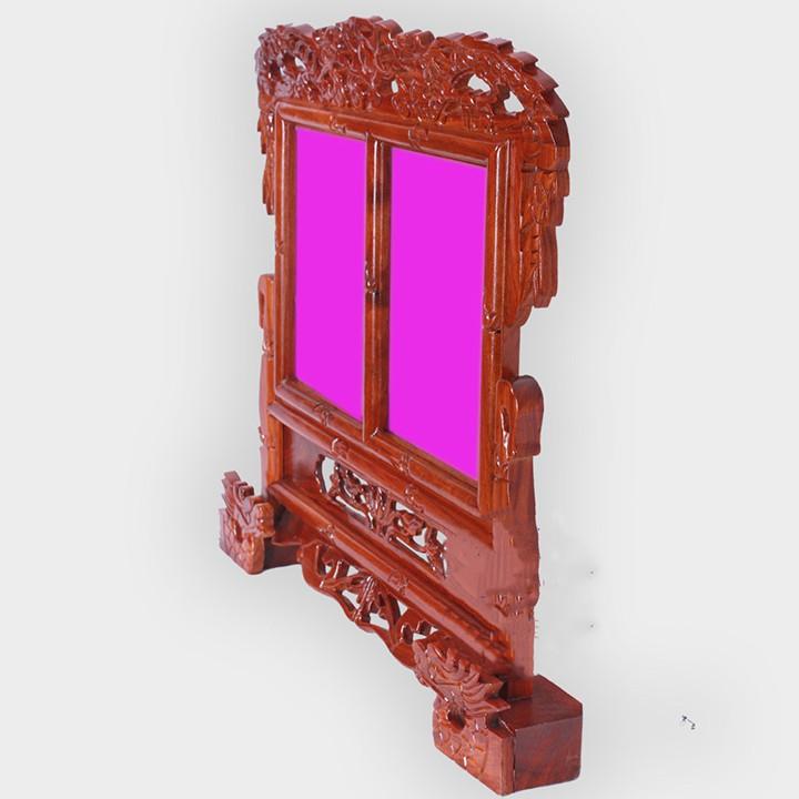 Khung ảnh thờ đôi gỗ hương đục rồng 20x30cm