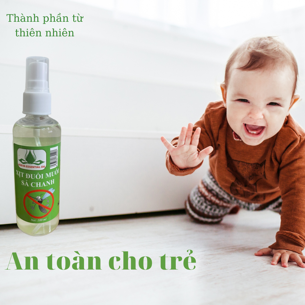 Xịt muỗi Sả Chanh Adeva Noni 100ml - Chỉ từ tinh dầu sả chanh và cồn nguyên chất, xua đuổi ruồi muõi côn trùng, An toàn cho trẻ em