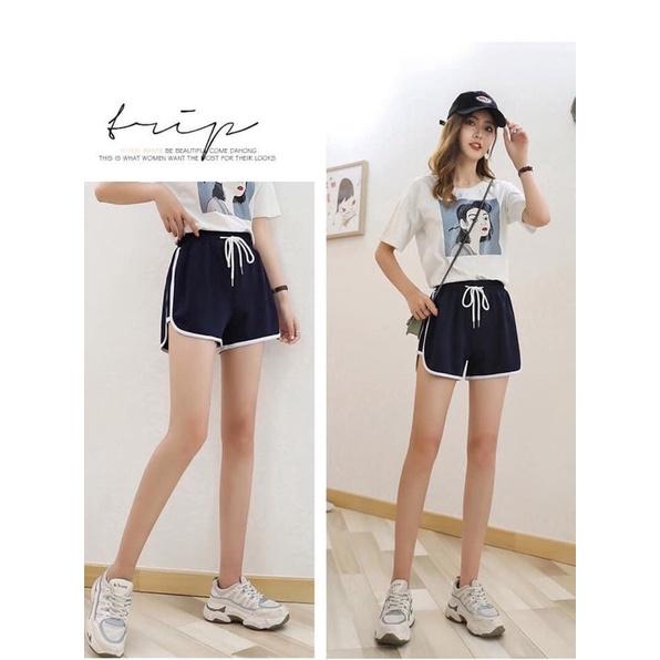 Quần Short Viền Đùi T205 Shorts thể thao dáng ngắn năng động trẻ trung màu đen Ulzzang HOT