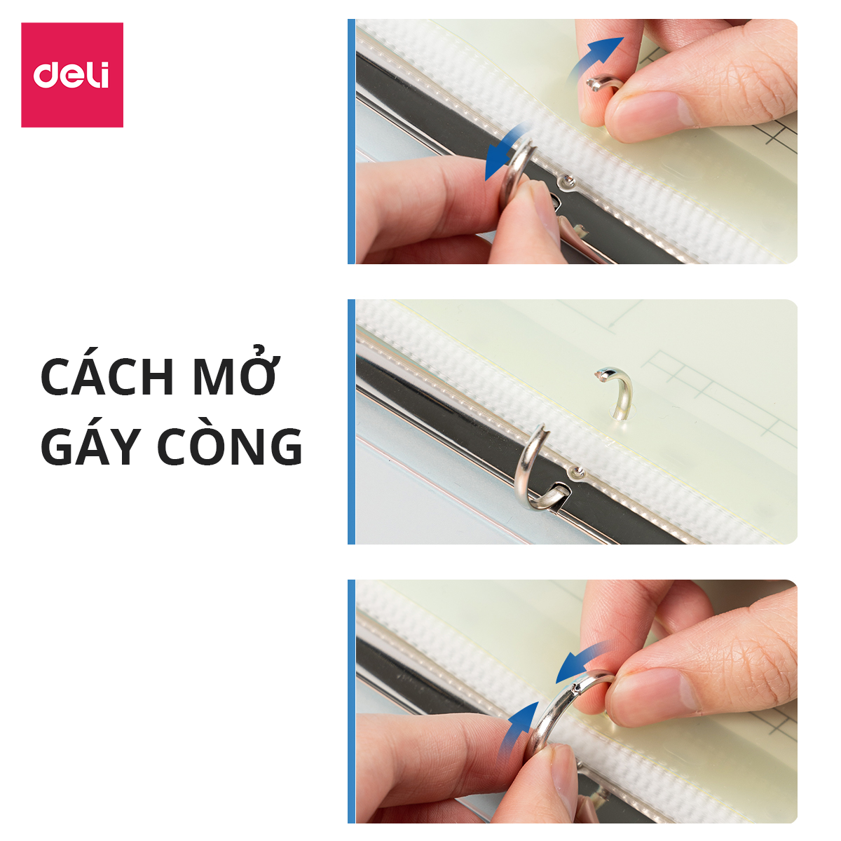 File Còng Sắt Kèm 4 Lá Học Sinh A4 Deli - 4 Còng Đựng File Tài Liệu Lưu Trữ Hồ Sơ Chứng Từ Văn Phòng Cao Cấp - PE110