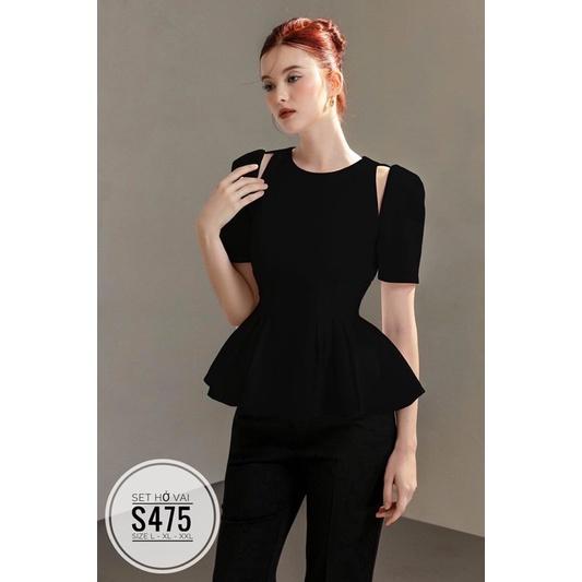 Bigsize Set hở vai cotton lạnh từ 60-90kg màu Đen