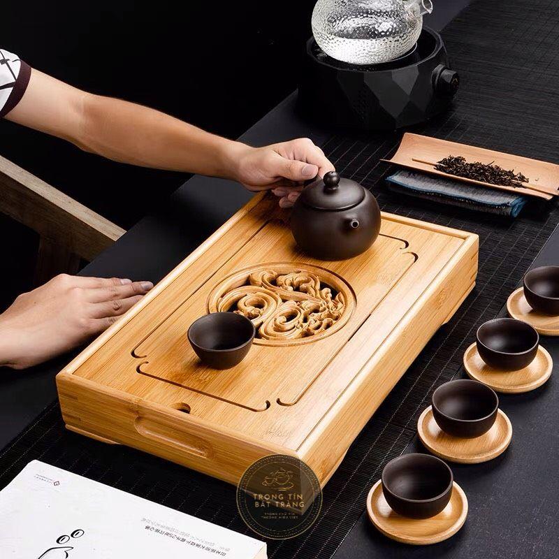 Khay Trà Tre Cao Cấp Chữ Nhật Nhỏ Kích Thước 26*18*6 KT 12.1