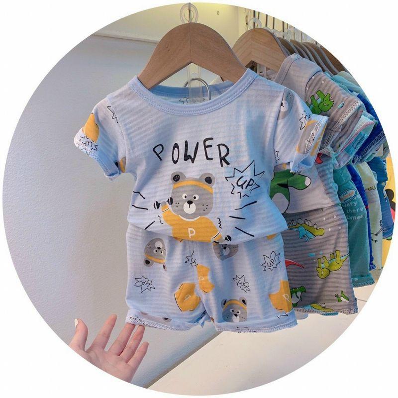 Bộ cotton sợi tre bé trai, bé gái sz 7-15kg hàng QC mềm mát