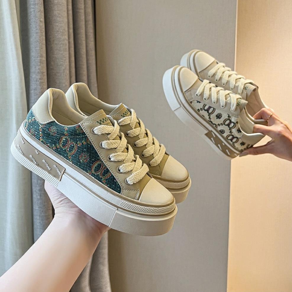 Giày thể thao nữ Oo vải dạ, giày sneaker học sinh mẫu mới