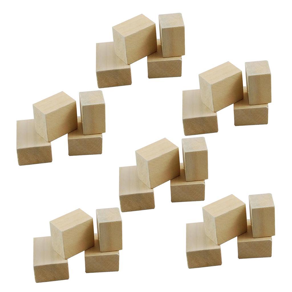 Natural Blank Wooden Cube Beads Children Unfinished DIY Craft Wood Blocks