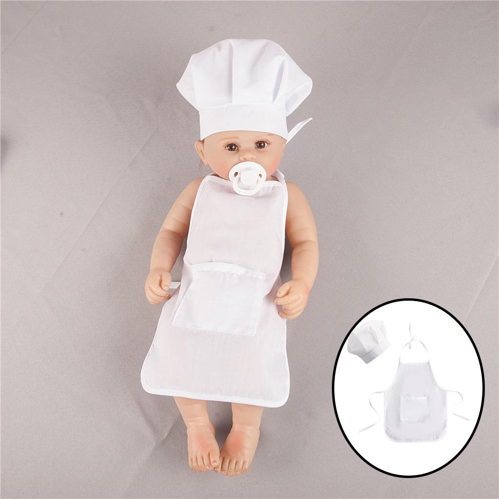 Cotton Baby Newborn Photography Prop Pretend Chef Apron Set