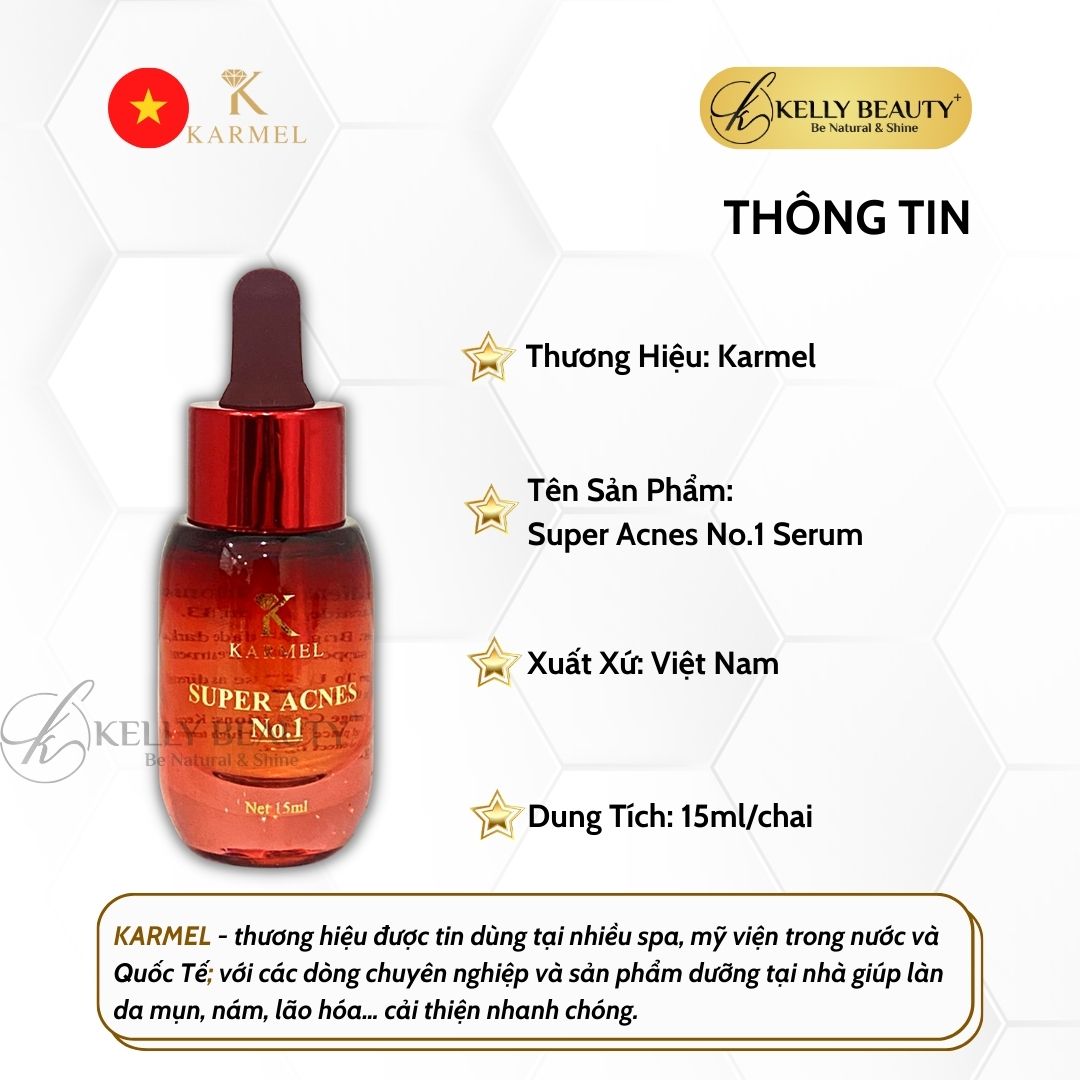 Karmel Super Acnes No1 – Serum Mụn Viêm Nhiễm, Mụn Bọc Sưng Tấy, Mụn Mủ | Kelly Beauty