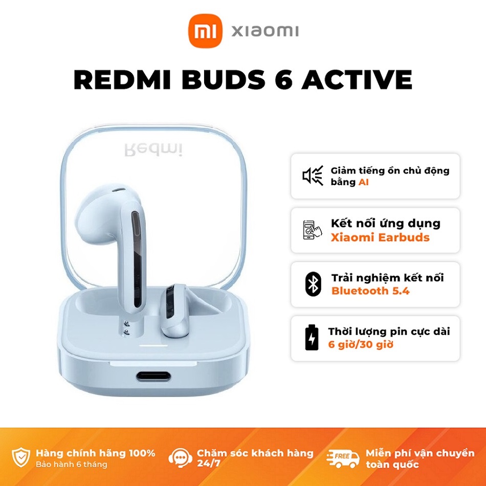 Tai Nghe Bluetooth Xiaomi Redmi Buds 6 Active - Hàng Chính Hãng
