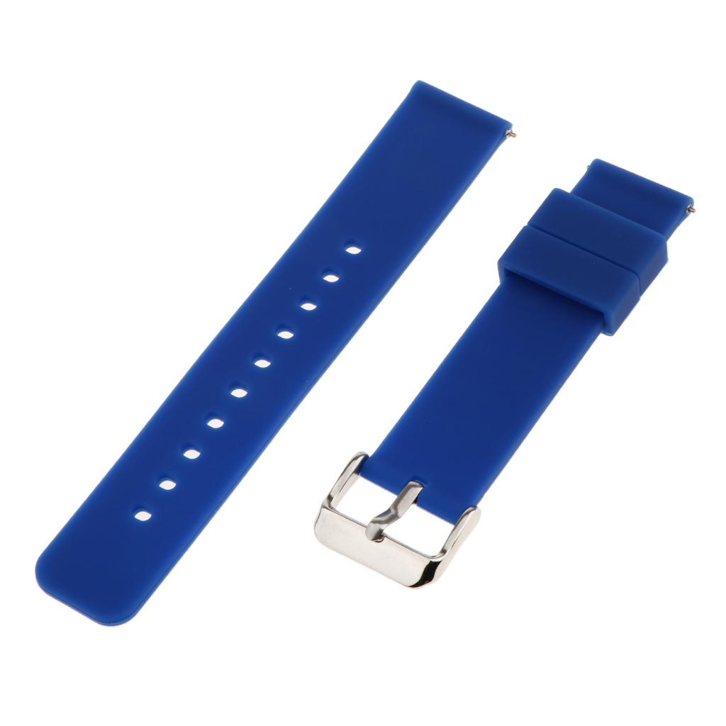 20mm Replacement Silicone Rubber Sports Watch Band Bracelet for Smart Watch