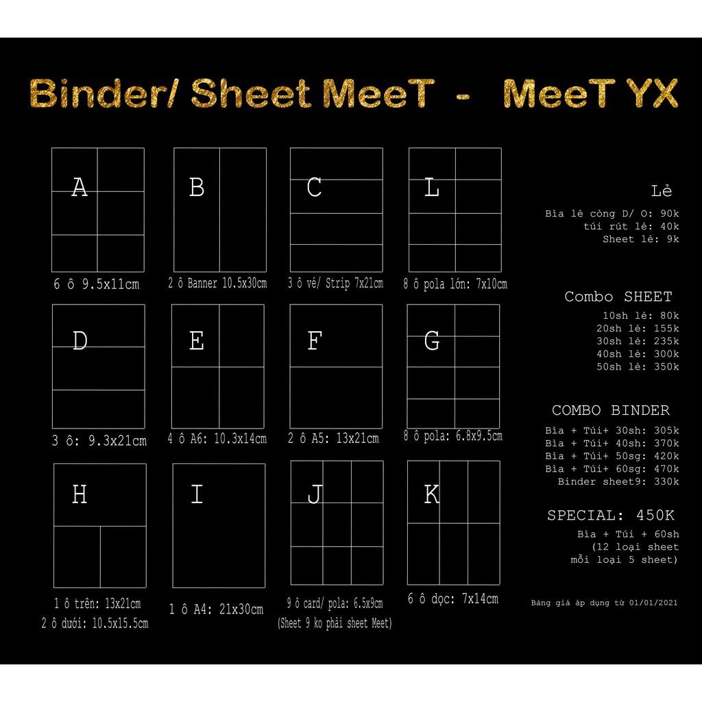 10 hoặc 20 trang lẻ 11 lỗ- (12 loại size) cho Sổ bìa còng Binder MeeT/ MeeT XY- KO KÈM BÌA