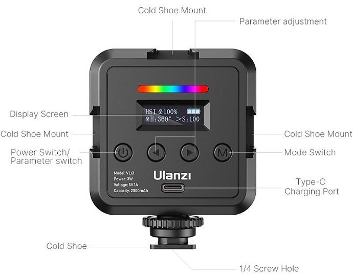 Đèn led Ulanzi VL61 RGB Hàng Chính Hãng