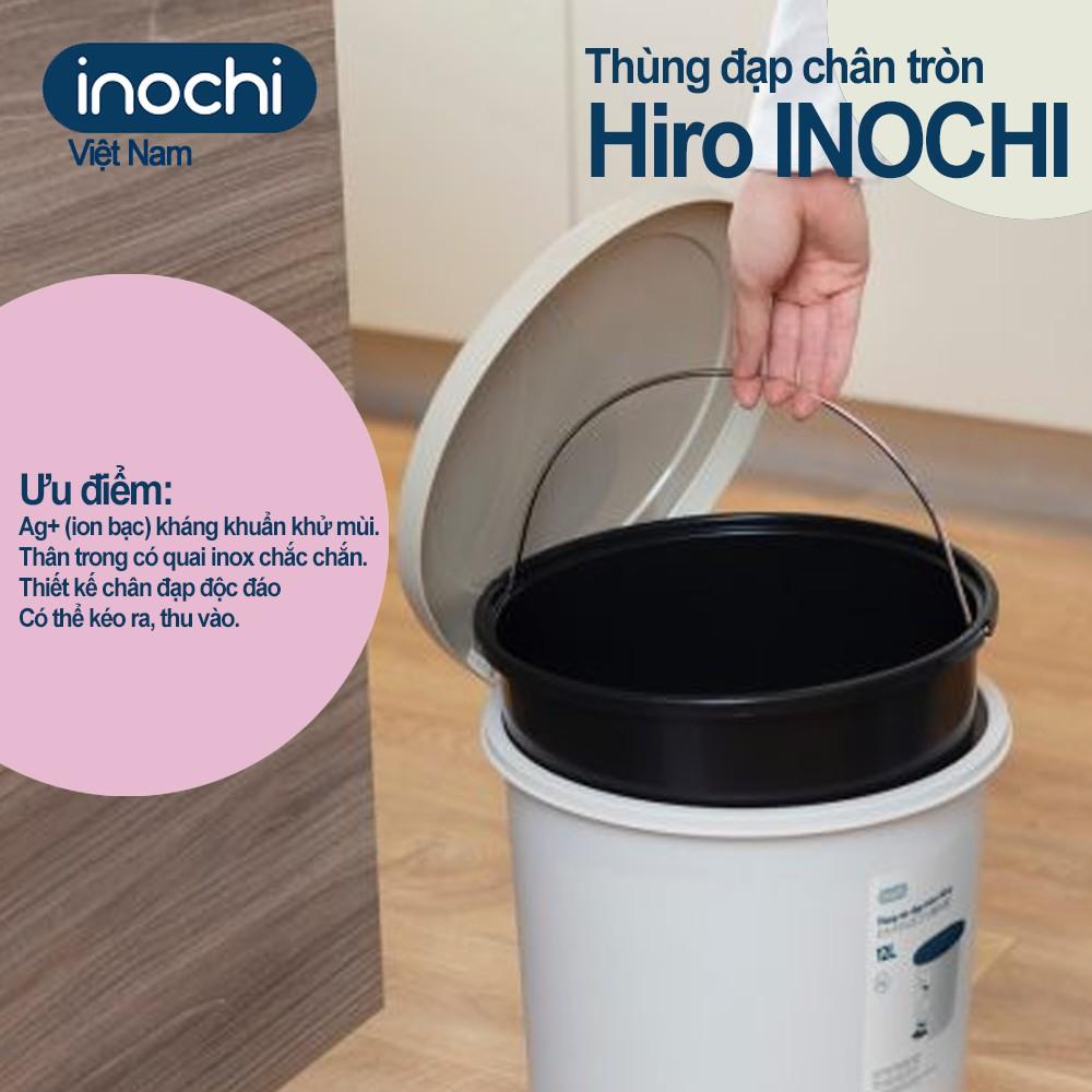 Thùng Rác -Sọt Rác Nhựa Đạp Chân Nắp Tròn INOCHI Làm Sọt Rác Văn Phòng Đựng Rác Gia Đình Trong Nhà THRT