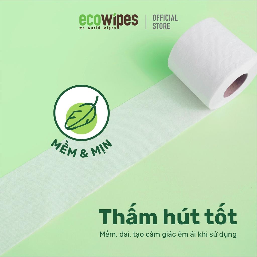 Giấy vệ sinh giấy cuộn cao cấp Ecotissue 3 lớp lốc 10 cuộn có lõi/không lõi cao cấp mềm dai tự nhiên