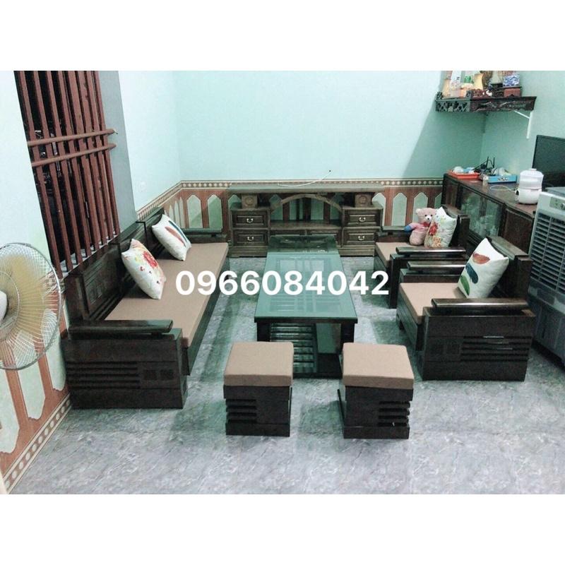 Bộ trứng đối phòng khách gỗ sồi