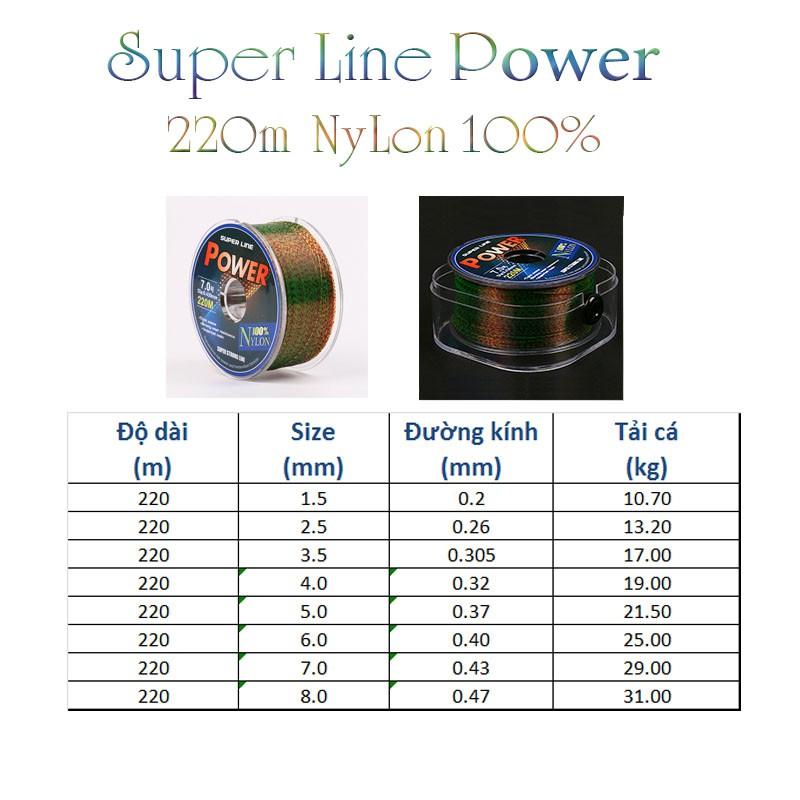 Cước câu cá tàng hình dây câu cá 100% Nylon Super power tải cá tốt dùng làm dây trục câu cá DC-220