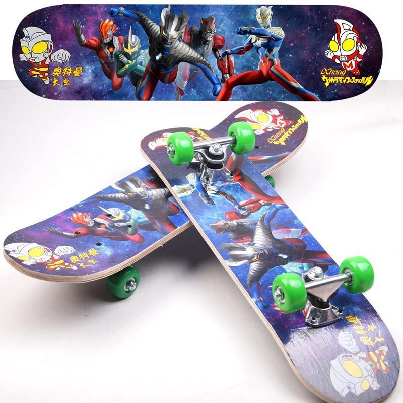 Ván Trượt Trẻ Em Pohanu Skateboard Bằng Hỗ Hoạt Hình Đáng Yêu An Toàn Cho Bé - Đồ Chơi Lướt Ván