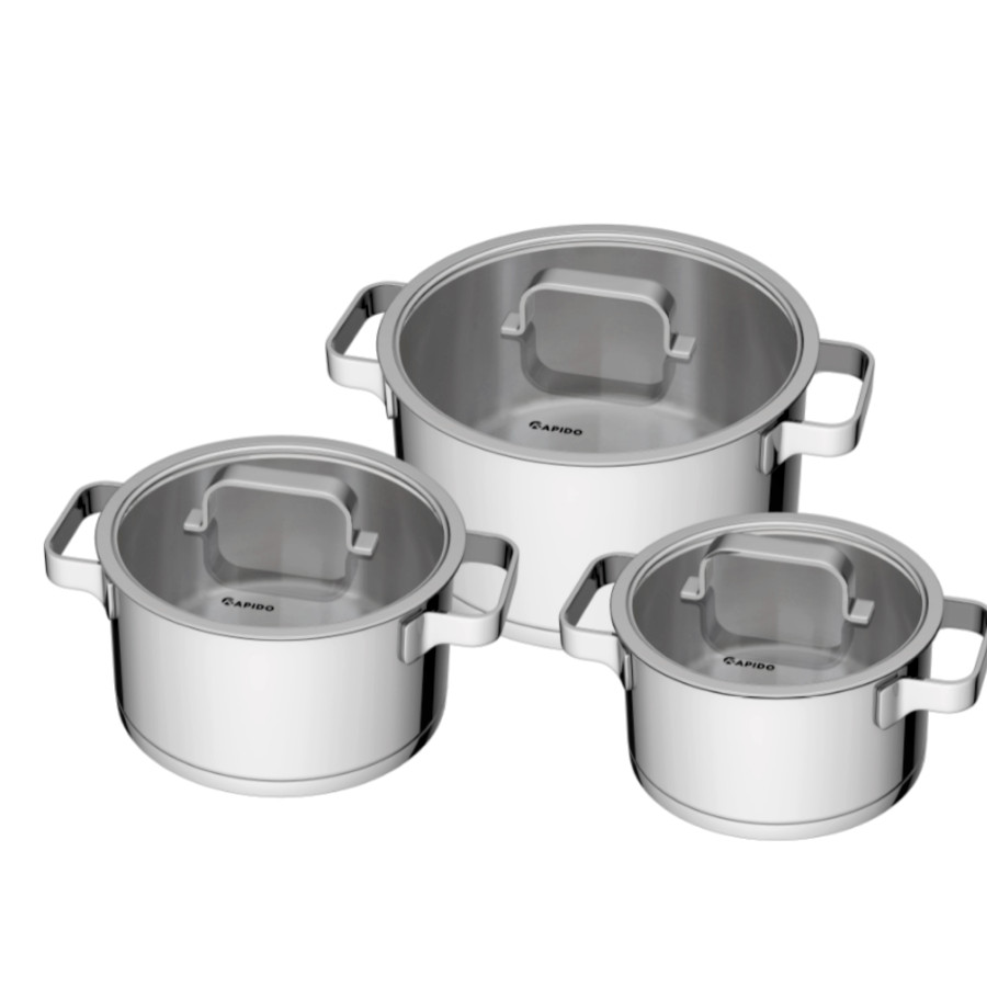 Bộ nồi Rapido 3 chiếc, inox 304