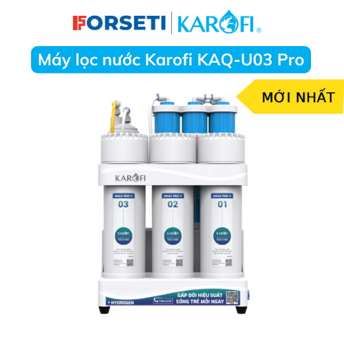 Máy lọc nước RO Karofi KAQ-U03 Pro, công nghệ Smax, bảo hành 36 tháng, hàng chính hãng