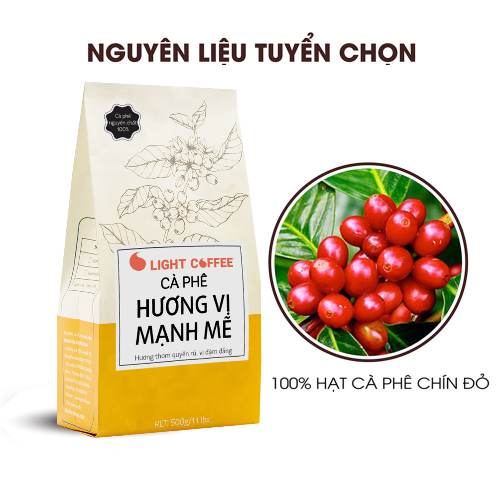 Cà Phê Nguyên Chất 100% Light Coffee Hương Vị Mạnh Mẽ (500g)