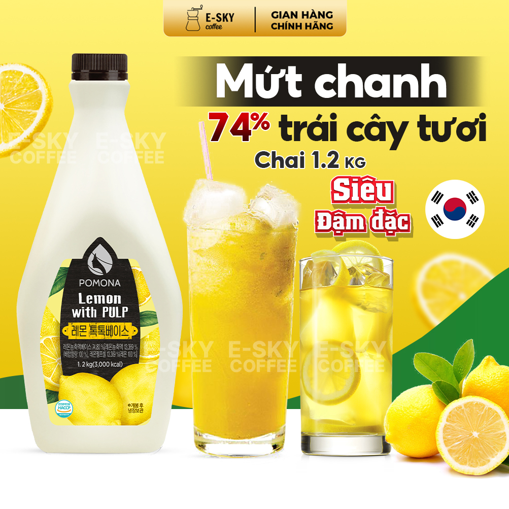 Mứt Chanh Vàng Cô Đặc Pomona Calamansi Concentrate Nguyên Liệu Pha Chế Trà Sữa Trà Trái Cây Hàn Quốc Hàn Quốc 1,2kg