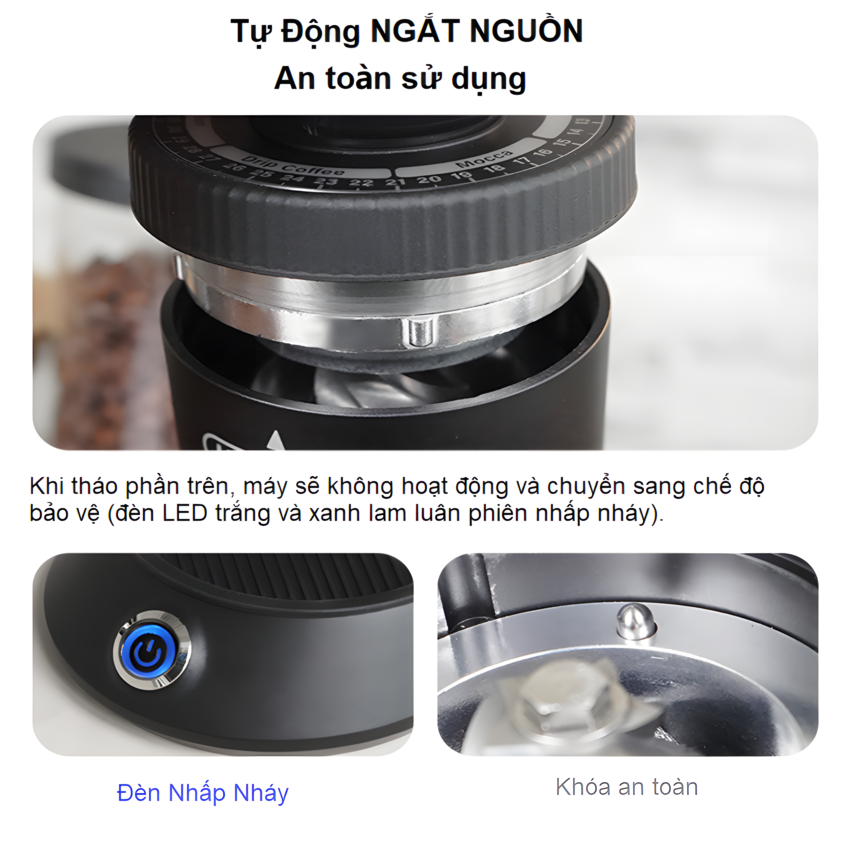Máy xay cà phê Single Dose HiBREW G5 cao cấp, 36 cấp xay lưỡi cornical burr 48mm chuyên nghiệp, xay cafe siêu mịn - Hàng Nhập Khẩu