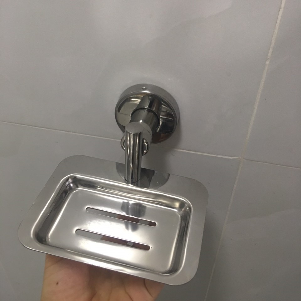 Giá để xà phòng, kệ để xà phòng inox 304 dày dặn, kèm đinh vít