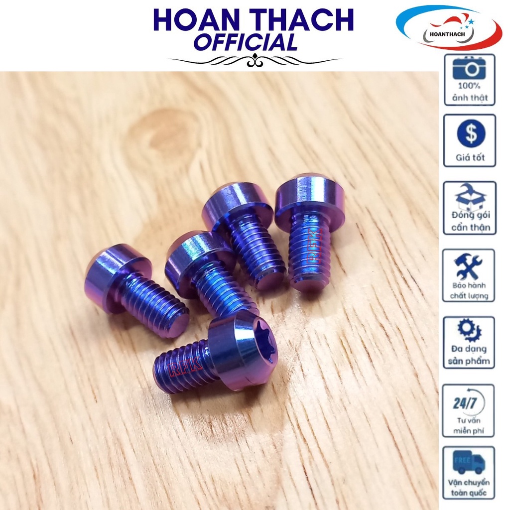 Ốc Titan GR5 6L10 trụ xanh tím dùng cho nhiều dòng xe HOANTHACH SP007832 (giá 1 con)