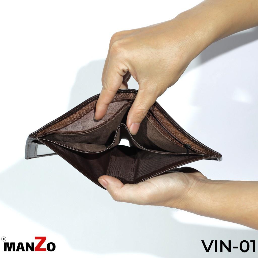 Ví nam da thật dáng ngang cao cấp MANZO VIN-01 bảo hành 18 tháng