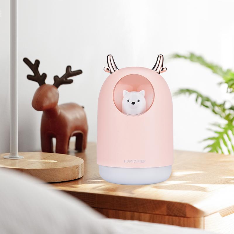 300Ml Thiết Bị Gia Dụng USB Máy Phun Sương Tạo Độ Ẩm Hình Thú Dễ Thương Siêu Âm Cool Mist Hương Thơm Không Khí Máy Khuếch Tán Tinh Dầu Màu Sắc Lãng Mạn LED Humidificador