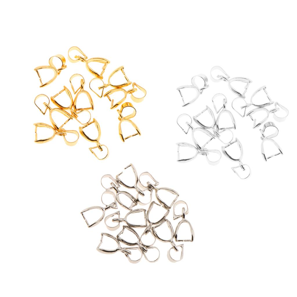 30pcs Pendant Clips Pendant Clasps Pinch Clip Bail Pendant Hooks Connector