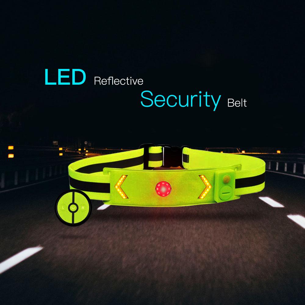 Đai phản quang LED điều khiển từ xa không dây, đảm bảo an toàn khi chạy bộ hoặc đạp xe ban đêm
