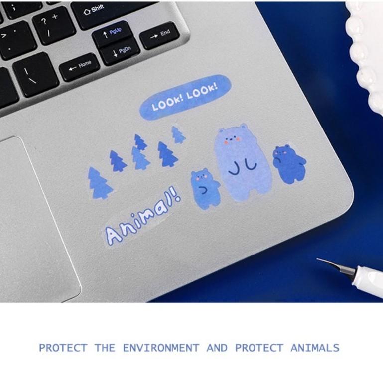 Bộ miếng sticker nhãn dán cánh cụt koala gấu bắc cực trang trí hãng PAPERMORE ST79