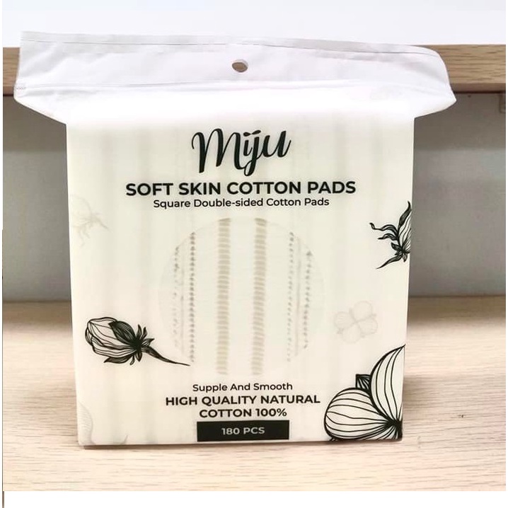 Bông Tẩy Trang Miju  Cotton 180 miếng ( không xuất hóa đơn đỏ )